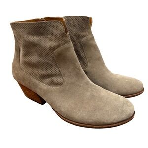 Kork-Ease Sherrill Suede Perforated Ankle
Booties Sz 11M Gray Classic Staple